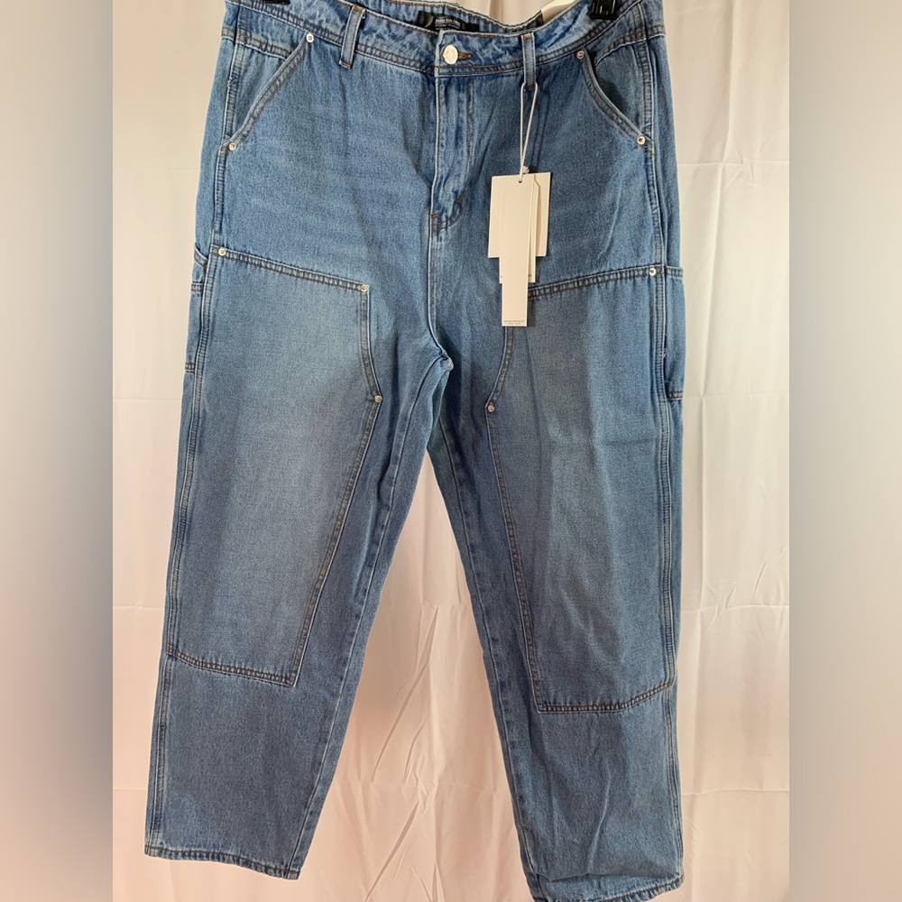 Monkey Ride Wide-straight leg Denim Dad Jeans. Women Brand new with tags. Sz 13.